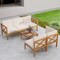 Costway 6 PCS Acacia Wood Patio Furniture Set with Cushions and Coffee Table for Garden